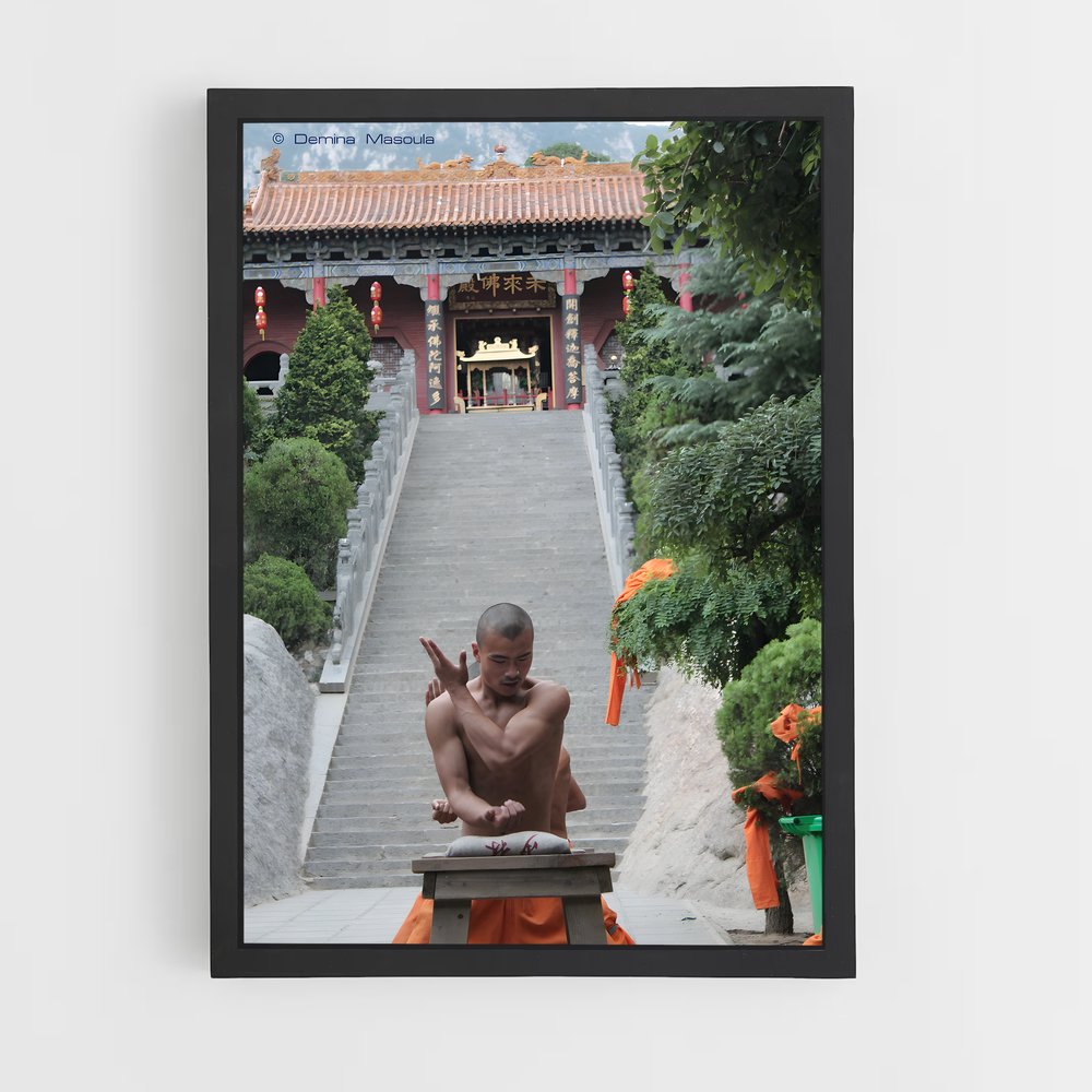 Poster Méditation au Temple – affiche Kung Fu (vue 2)